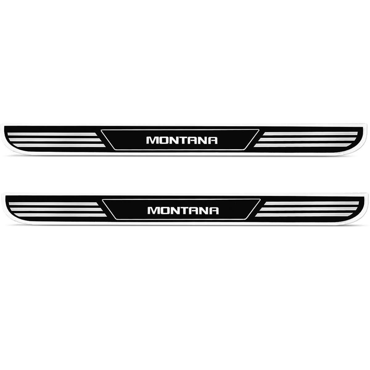 Par de Adesivo Lateral Para Estribo Montana 2023 a 2025 Resinado Preto 450x33mm